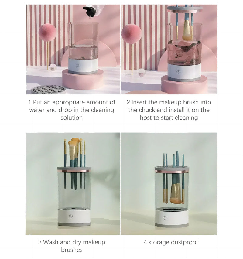 QuickClean Electric Makeup Brush Washer